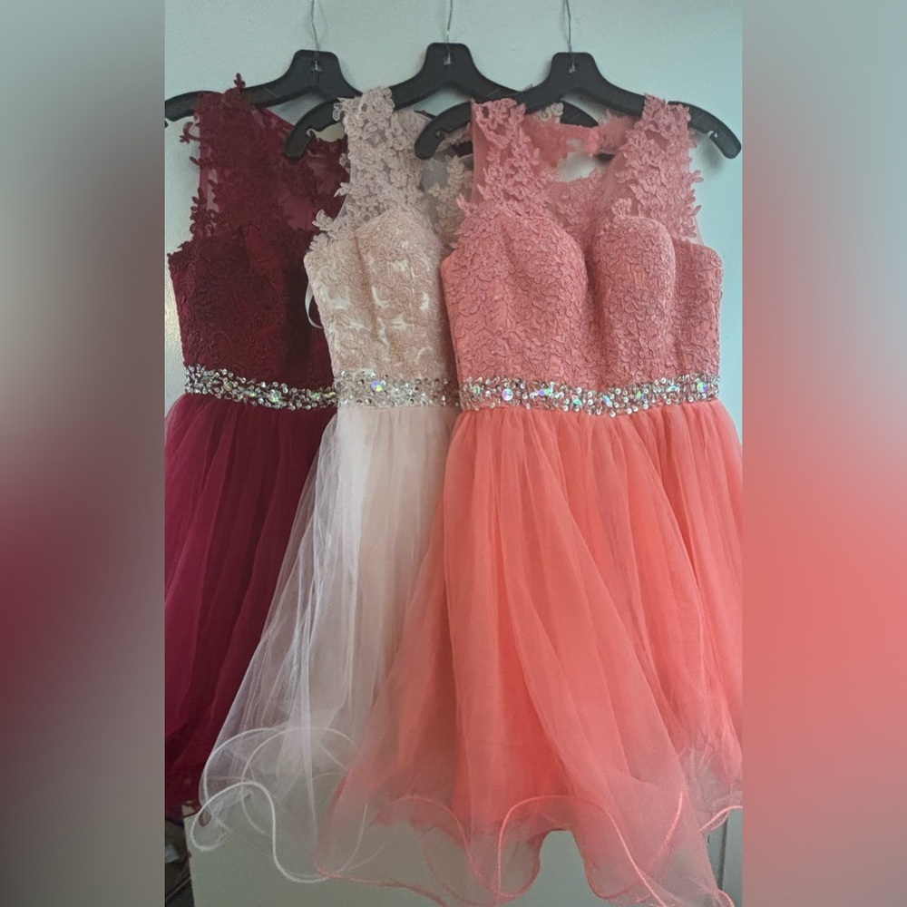 New Appliques Prom Dresses Short Tulle Homecoming Party Cocktail Gowns - Picture 5 of 14